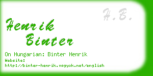 henrik binter business card